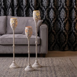 Stylish Butterfly Floral Cur Design Candle Stand Gold Metal Candle Holder Ideal For Wedding <b>Table</b> Decor And <b>Party</b> Decoration - Product Image 5