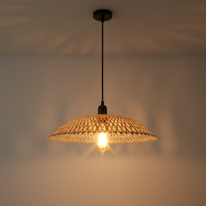 Abat-jour en bambou artisanal, couvercle de lampe suspendue fait main, design rustique, décoration intérieure rustique, disponible en plusieurs coloris - Product Image 5