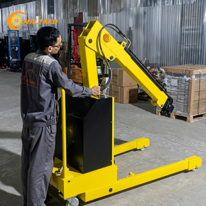 Mini-grue hydraulique Naltako 2000 kg à levage élevé, hauteur 4,8 m, rotation 360° pour le chargement et l'empilage en entrepôt sur le 2ème étage - Product Image 3