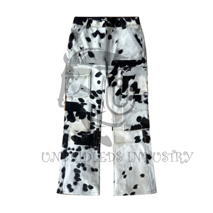 Pantalones Cargo de Cuero Vacuno Negro Blanco - Product Image 1