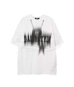 T-shirt décontracté oversize en polyester 100% à col rond avec logo et dentelle, doux et respirant, pour le printemps et l'été - Product Image 3