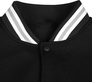 Men's Red Black Varsity Jacket Preppy Style O-Neck Single Breasted Regular Fit <b>Genuine</b> Leather Cotton Lining Reversible Quick - Product Image 4