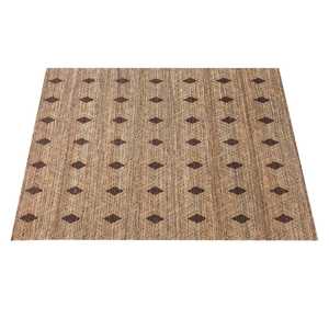 Tapis d'intérieur en jute naturelle tissé à la main, moderne, carré, à poils ras, lavable en machine, pour salon, chambre et salle de bain - Product Image 4