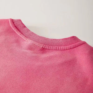 Sudadera de cuello redondo de algodón de 400 g/m² con lavado ácido, estilo oversize, efecto descolorido por el sol, teñido con pigmento, bordada, ropa de calle de invierno para hombre y mujer - Product Image 6