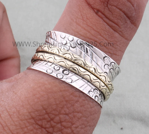 Unisex Customisable 925 Sterling Silver Vintage <b>Boho</b> Handmade Meditation <b>Ring</b> for Weddings and Parties - Product Image 4