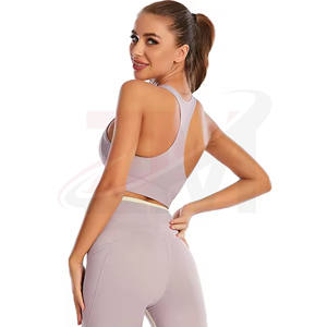 Sujetadores deportivos de nailon y spandex para mujer, para yoga y gimnasio, de alta elasticidad, ajustables, con cremallera, para busto grande, en oferta, con logo personalizado. - Product Image 4