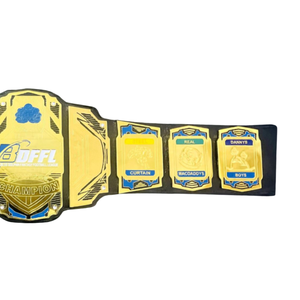 Ceinture de champion BFFL personnalisable jaune et bleue, trophée de football fantastique, ceintures sportives de grandes marques pour les fans - Product Image 3