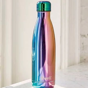 Bouteille isotherme à effet dégradé électrolytique, style corne, avec toucher réel, motif animal fait main, pour boire - Product Image 1