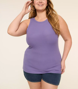 Top de Tirantes Corto sin Mangas para Mujer, Tallas Grandes, Cuello Alto, Tejido Transpirable de Spandex/Algodón, Estilo Vintage de Verano, Servicio OEM 2026 - Product Image 6