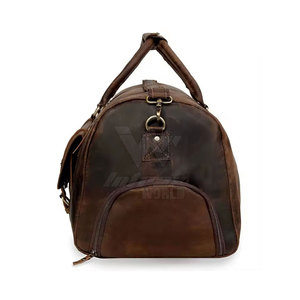 Storage Capacity Leather Duffle Bag Handmade Travel <b>Holdall</b> Durable Leather Construction For Daily And Travel Use - Product Image 5