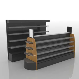 Xinde Hoge Kwaliteit Hout En Staal Display Planken Voor Winkel Supermarkt