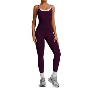 Vente en gros Combinaison de yoga Vêtements de sport personnalisés Body de fitness une pièce OEM Fournisseur de vêtements de sport pour femmes Entraînement physique - Product Image 5