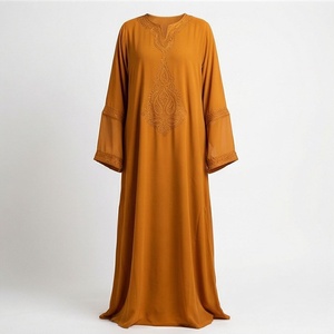 2025 OEM Kimono Outwear Abaya High Stretch Soft Thicker Polyester Fabric Muslim Women V Neck Long Sleeve Party Ramadan Wedding - Product Image 1