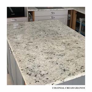 Plans de travail de cuisine modernes en granit crème colonial poli, dalles découpées sur mesure, provenant d'Inde - Product Image 3