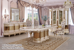 ชุดโต๊ะรับประทานอาหารสไตล์โรโคโค่เฟอร์นิเจอร์ห้องรับประทานอาหารแกะสลักสไตล์โรม - Product Image 2