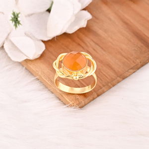 Elegant Hydro Citrine <b>Adjustable</b> <b>Ring</b> Handmade Gemstone Jewelry for Women - Product Image 3