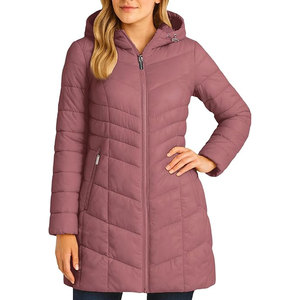 เสื้อโค้ทพัฟเฟอร์ยาวสำหรับผู้หญิง แจ็คเก็ตกันหนาวแบบมีฮู้ดบุผ้าควิลท์  สำหรับฤดูหนาวและหิมะ ให้ความอบอุ่นและป้องกันความหนาวเย็น - Product Image 1