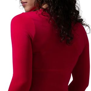 Camiseta de Compresión Roja de Manga Larga para Mujer, para Gimnasio, Fitness, Yoga, Entrenamiento, Ropa Deportiva, Transpirable y de Alto Rendimiento - Product Image 6