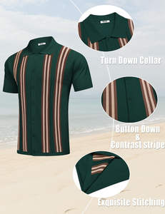 Conjunto de Camisa y Pantalones Cortos de Playa con Estampado Hawaiano Casual de Verano para Hombre 2026, Transpirable, de Manga Corta, Dos Piezas, Algodón, Venta al Por Mayor - Product Image 5