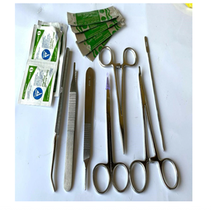 Kit de Suture Chirurgicale en Acier - Qualité Supérieure pour Premiers Secours, Utilisation d'Urgence, Formation des Étudiants, Manuel pour Médecins, Certifié CE ISO13485, Garantie 1 An - Product Image 1