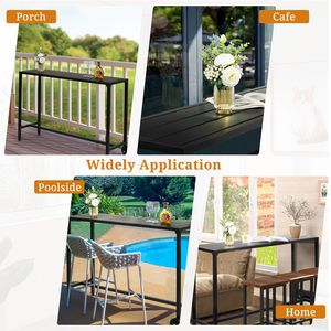 Table de bar rectangulaire étroite de 55 pouces pour l'extérieur, avec roulettes, pour balcon, patio, jardin ou cour - Product Image 6