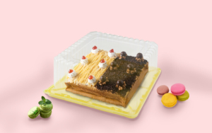 New Arrival Taiwan Disposable <b>Plastic</b> PET Square Cake <b>Container</b> with Clear Lid Embossed round Display for <b>Food</b> Packaging - Product Image 3