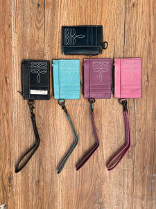 กระเป๋าสตางค์หนังแท้แบบมีสายคล้องข้อมือสำหรับผู้หญิงกระเป๋าสตางค์แบบบางคุณภาพสูงแบบสั่งทำได้ - Product Image 4