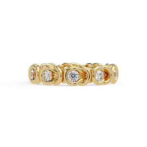 แหวนแต่งงานแบบ Infinity Knot ทองคำแท้ 18K ประดับเพชรทรงกลมเพาะเลี้ยงในห้องปฏิบัติการ สำหรับผู้หญิง เครื่องประดับเจ้าสาวชั้นดี - Product Image 4