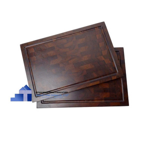 Wooden Rectangle Cutting Board For Kitchen Food Preparation Durable Single Tier Storage Holder - Product Image 5