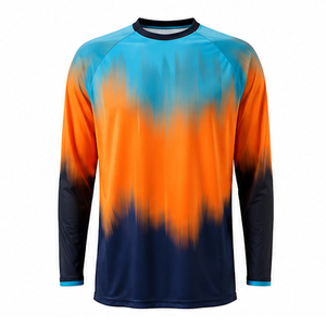 เสื้อเจอร์ซีย์มอเตอร์ครอสสั่งทำพิเศษ ระบายอากาศได้ดี พิมพ์ลายแบบ Sublimation ออกแบบลายของคุณเอง สไตล์ใหม่ แขนยาว สีพื้น - Product Image 1