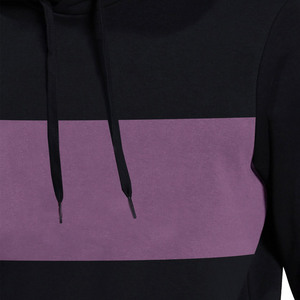 Chándal con capucha para hombre en negro y morado con bloques de color, manga larga, ropa casual con bolsillos laterales, material de poliéster transpirable. - Product Image 4