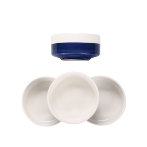 Set di 4 Ciotole in Ceramica Bianche e Blu da 10 oz, Adatte al Microonde, per Pasta, Cereali, Frutta, Insalata, Zuppa, Include Ciotola per Ramen - Product Image 5