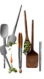 ไม้พายเรซิ่นและไม้และช้อนที่มีและวางเครื่องครัวช้อนไม้ทำอาหารธรรมชาติสำหรับทำอาหารสีที่ดีที่สุด - Product Image 2