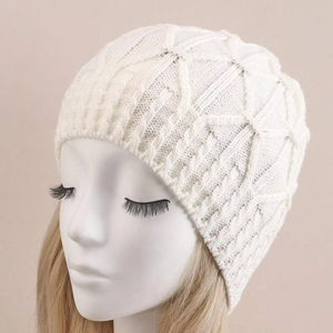 Unisex Black Geometric Knitted Beanie <b>Hat</b> 100% Acrylic Handmade <b>Warm</b> Winter Casual Adult 56-58CM 2026 Latest Design - Product Image 3