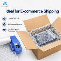 Rouleau de film gonflable personnalisé de 30 cm de large, 30x30 cm, 15 µm PE, 300 m pour le remplissage de vide et la protection des colis e-commerce