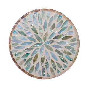 Handmade Iridescent Shell Charger Plate Boho Placemat for Luxury Coastal Wedding <b>Table</b> Set Storage - Product Image 2