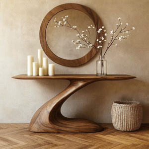 Luxali Dco08 Custom Modern Rustic Solid Wood <b>Console</b> Furniture Handmade <b>Narrow</b> <b>Table</b> Hotel Entryway Apartment Dining School Home - Product Image 1