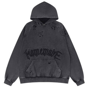 Sweat-shirts déchirés pour hommes, coupe classique, en polaire, coupe-vent, respirants, décontractés, pour l'hiver, prix de gros, best-sellers - Product Image 2