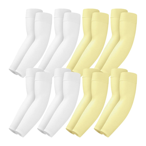 Nouvelles manches de protection solaire tendance de couleur unie UPF50+ longues pour femmes – Blanc, Rose, Beige, Vert menthe - Product Image 5