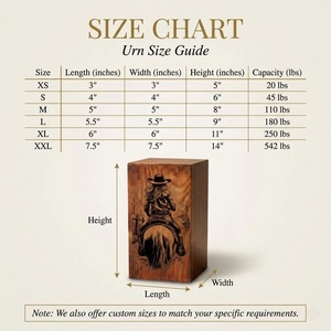 Custom Eco-Friendly & Durable Wooden Urn Box Western Cowgirl Horse Cremation Memorial <b>Keepsake</b> <b>for</b> Human Adult <b>Ashes</b> - Product Image 1
