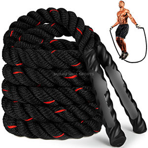 Corde à sauter en cuir avec poignée en bois, longueur réglable pour l'entraînement de boxe et les exercices de fitness - Product Image 1