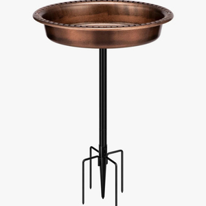 Round <b>Copper</b> Bird Bath with Metal Stake Hand forged pure <b>copper</b> bird bowl and wild bird Bath with iron stand <b>Copper</b> <b>Birdbath</b> - Product Image 1