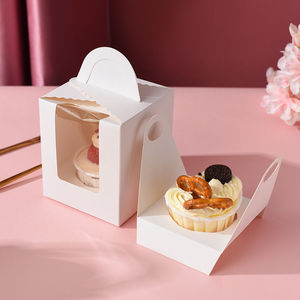 Portable Paper Cupcake <b>Box</b> with Transparent Window for Wedding, Birthday Party, DIY <b>Dessert</b> and Cake Packaging - Product Image 5