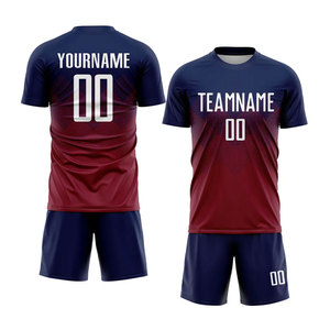 Blue New Heat-transfer Design Soccer Training Uniform Custom Football Shirt Kit 100% Polyester O-neck Short Sleeve Unisex Adult - Product Image 1