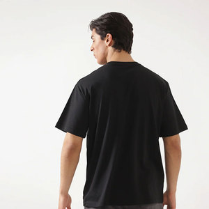T-shirt Homme Oversize de Qualité Supérieure en Tissu Toile Mélange Polyester/Coton Respirant Coupe Ample Motif Personnalisé - Product Image 2