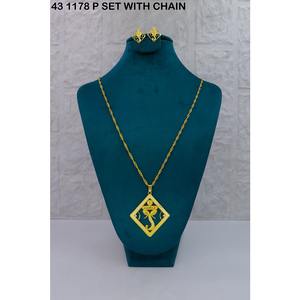 Collar de Moda con Colgante de Aleación de Cobre Chapado en Oro, Diseño de Pluma de Flauta, con Circonita Blanca, para Mujer, Joyería Artificial - Product Image 1