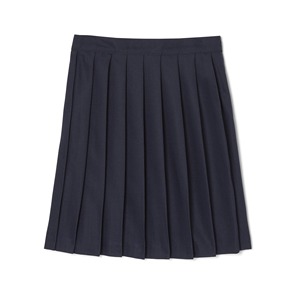 Womens Navy <b>Pleated</b> <b>Mini</b> <b>Skirt</b> Regular Waist Solid Color Woven Polyester Comfortable All Seasons Style - Product Image 3