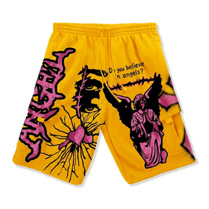 Wholesale Heavyweight 100% Cotton Gym <b>Shorts</b> Sports Fleece Canvas Front Logo Breathable Sweat <b>Short</b> Men's Running OEM Service - Product Image 1