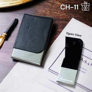 Porte-cartes de visite professionnel en acier inoxydable et cuir PU métallisé, durable, pour hommes et femmes, de haute qualité, fait main - Product Image 4