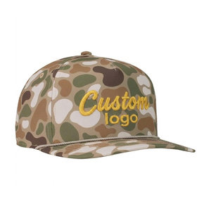 3D Embroidery Logo Adjustable Sports 5 Panel Structured Curved Brim 100% Poly <b>Camo</b> Fabric Baseball <b>Cap</b> For Men Women - Product Image 1